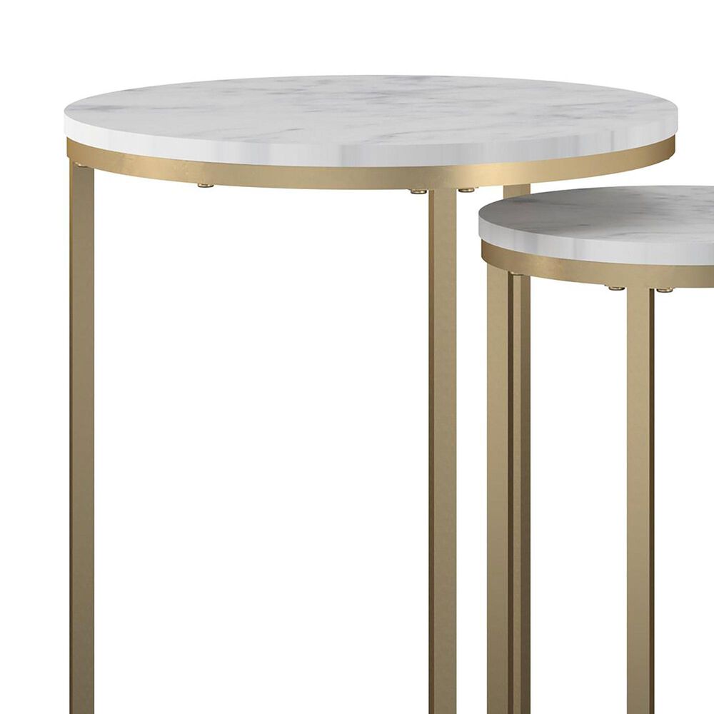 DHP Amelia Nesting Tables in White Marble, , large