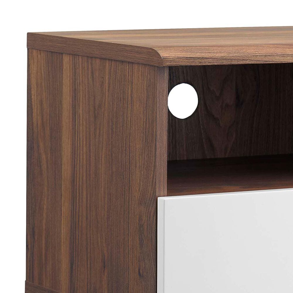 Modway Envision 1 Drawer and Shelf Nightstand in Walnut White, , large