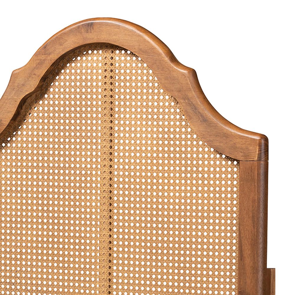 Baxton Studio Hazel Queen Arched Headboard in Ash Walnut, , large