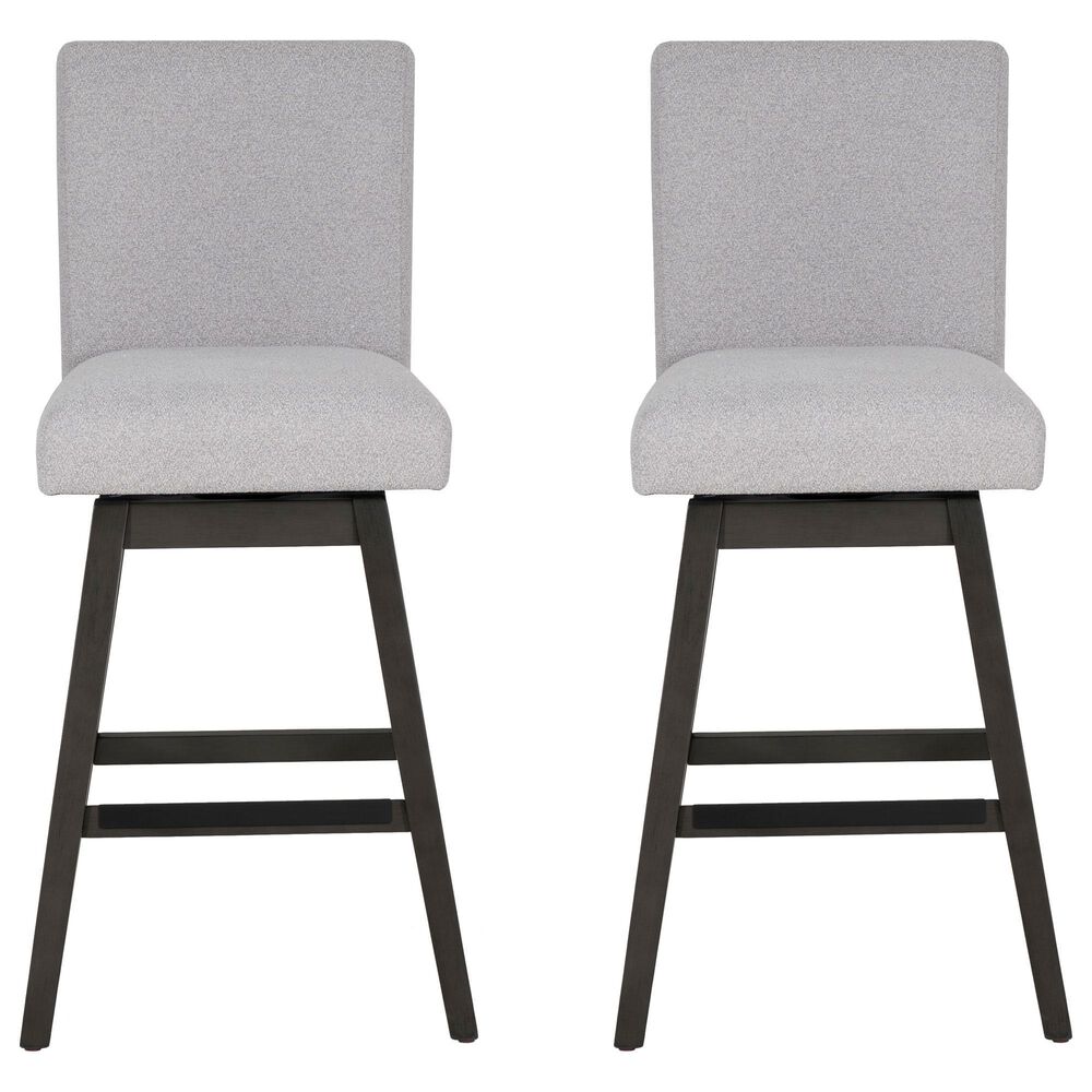 Linon Home Decor Cyrus Swivel Bar Stool in Grey (Set of 2), , large