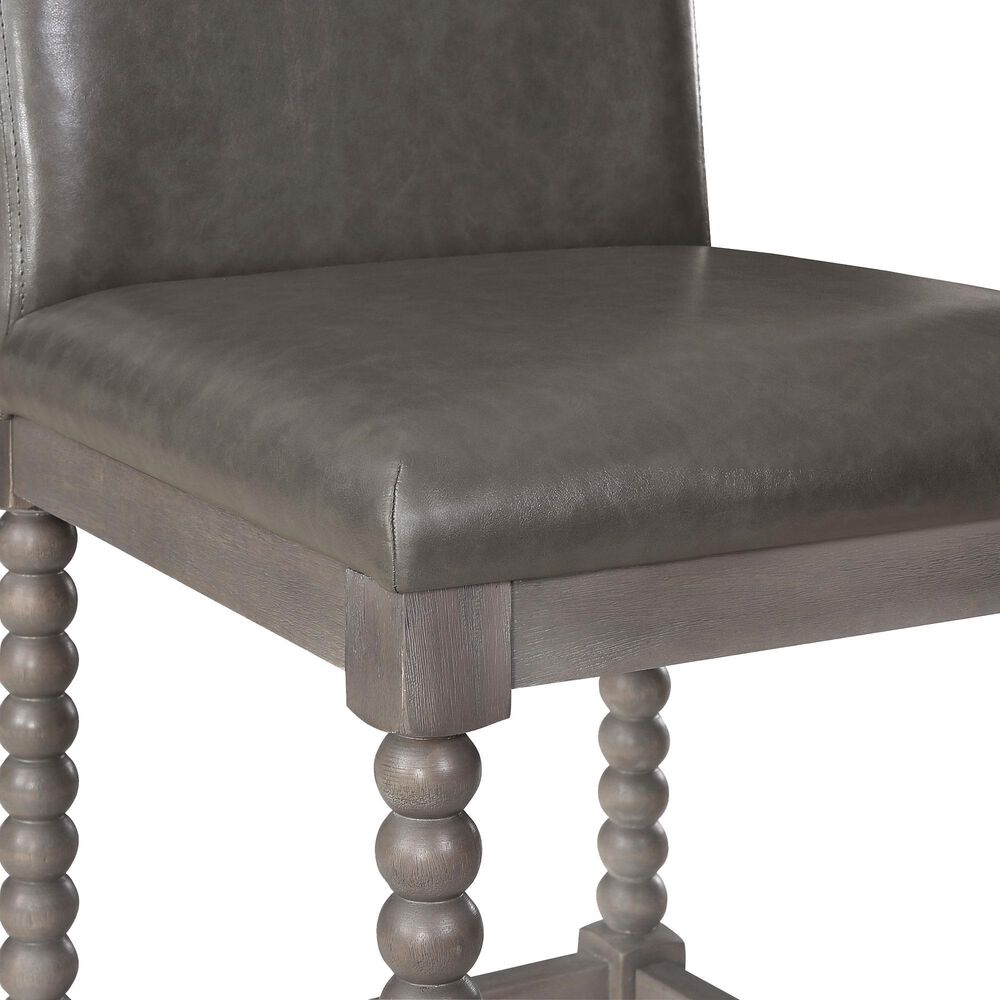 OSP Home Abbott 26&quot; Counter Stool with Pewter Cushion in Brushed Grey, , large