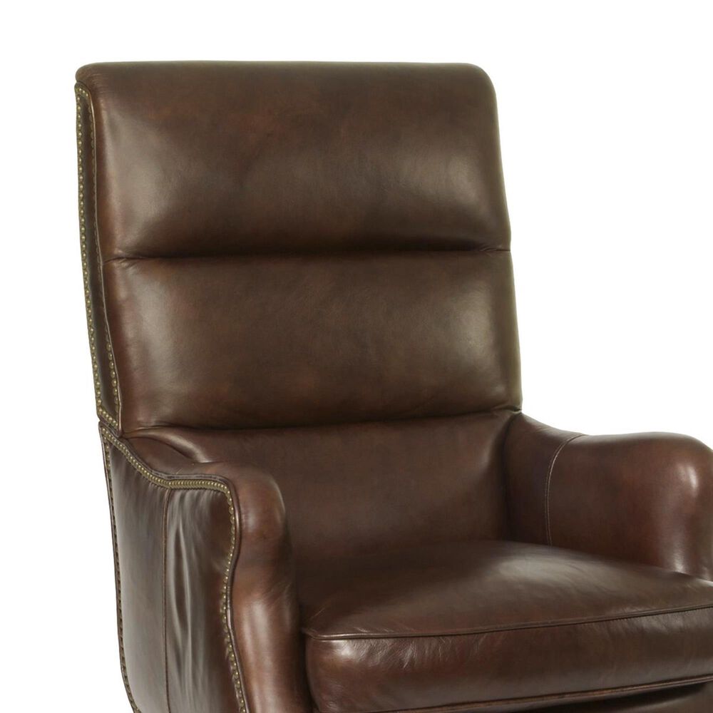 Hooker Furniture 33&quot; Leather Desk Chair in Medium Brown, , large
