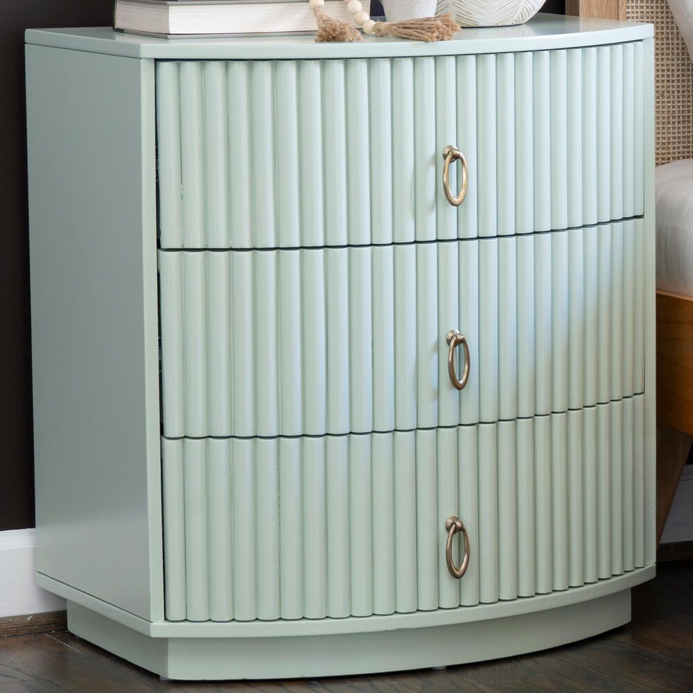 Linon Home Decor Chantel 3-Drawer Nightstand in Sage Green, , large