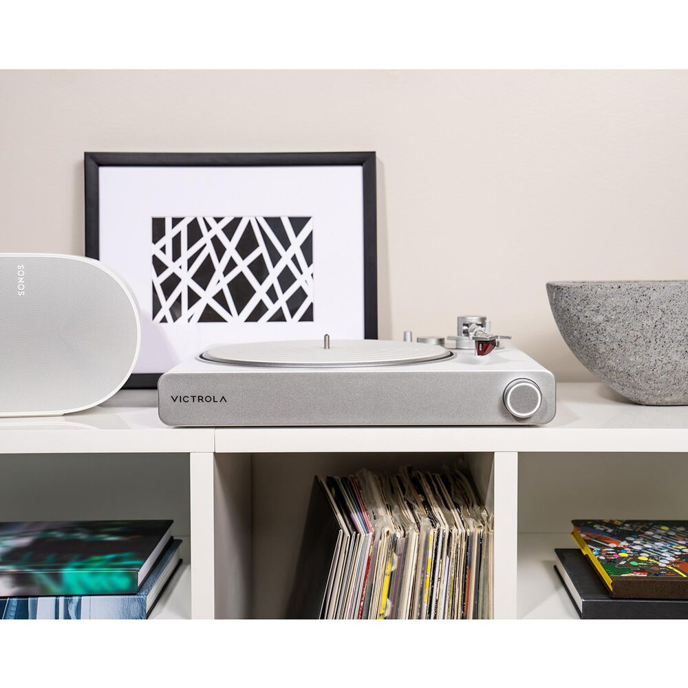 Victrola Stream Pearl Wi-Fi Bluetooth Turntable in White and Silver, , large