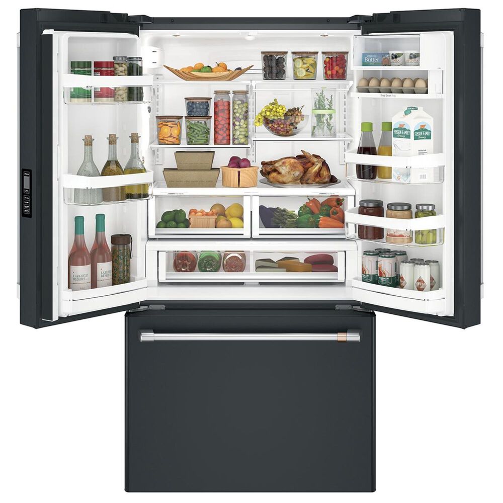 Cafe 23.1 Cu. Ft. French Door Refrigerator in Matte Black in Brushed Stainless, , large