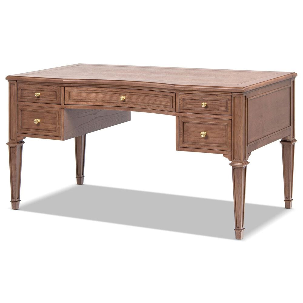 Jennifer Taylor Home Dauphin 59" 5-Drawer Executive Desk in Brown, , large