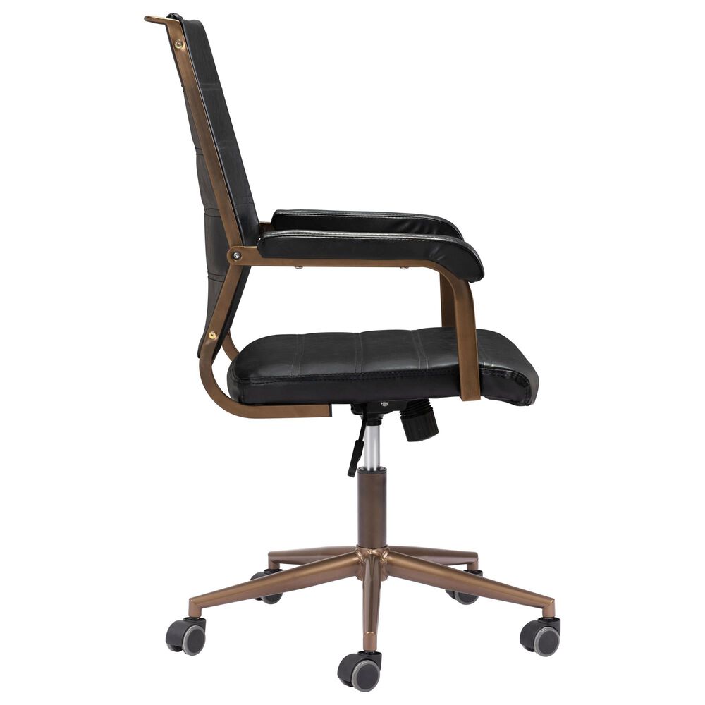 Zuo Modern Auction Office Chair in Vintage Black, , large
