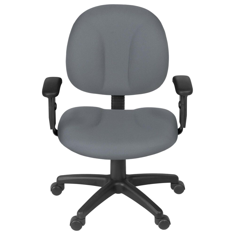 Regency Global Sourcing Comfort Series Swivel Computer Task Chair with Adjustable Arms in Grey, , large