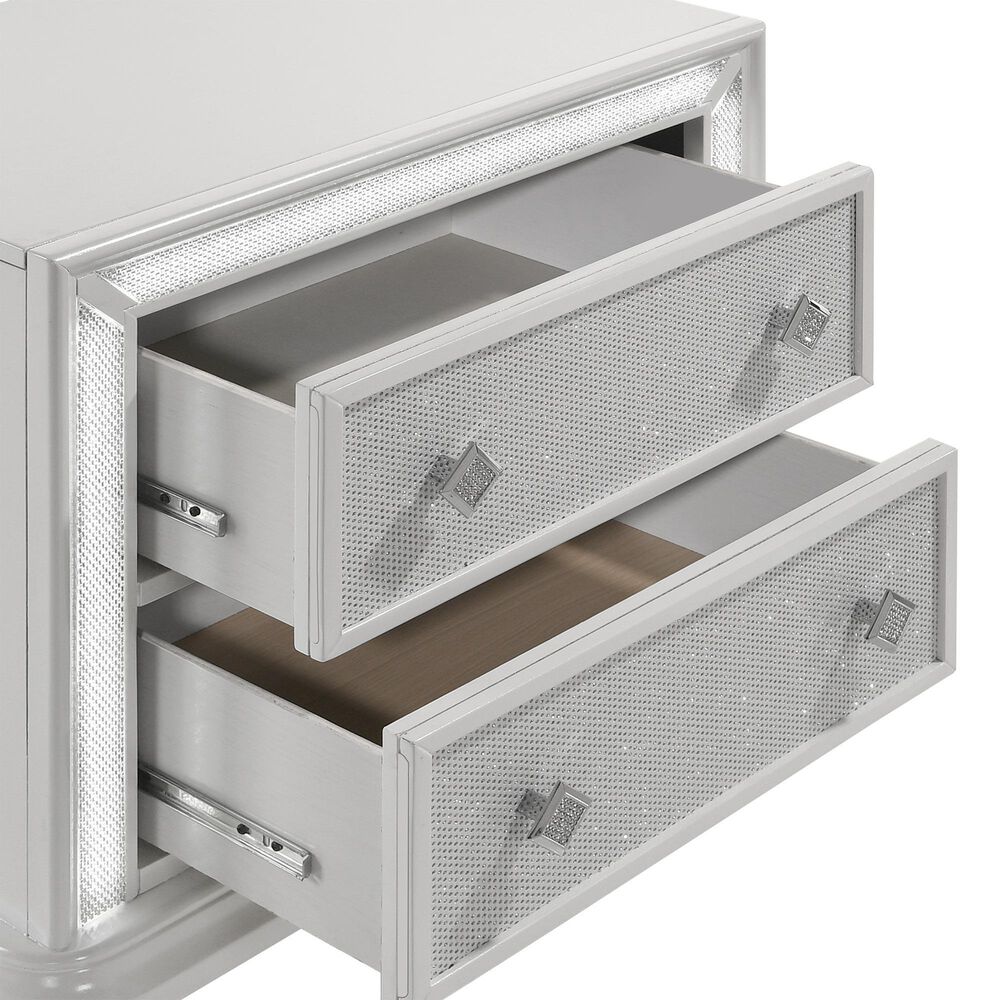 New Heritage Design Stardust 2-Drawer Nightstand in White, , large