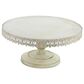 Maple and Jade Floral Cake Stand with Lace Inspired Edge in Distressed Cream, Black and Brown, , large