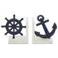 Maple and Jade Coastal Nautical Bookends in Blue and Distressed Ivory White (Set of 2), , large