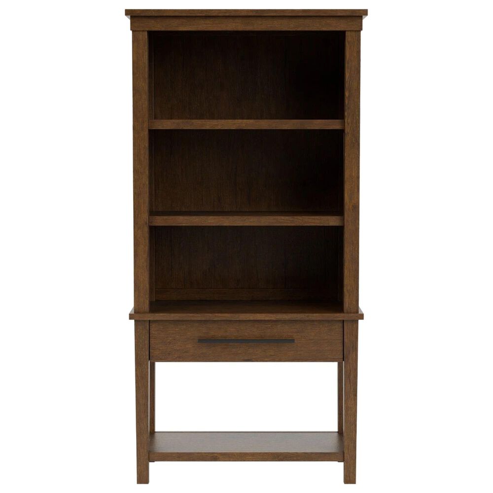 Wycliff Bay Calhoun 2-Piece Writing Desk and Bookcase Set in Whiskey Oak, , large