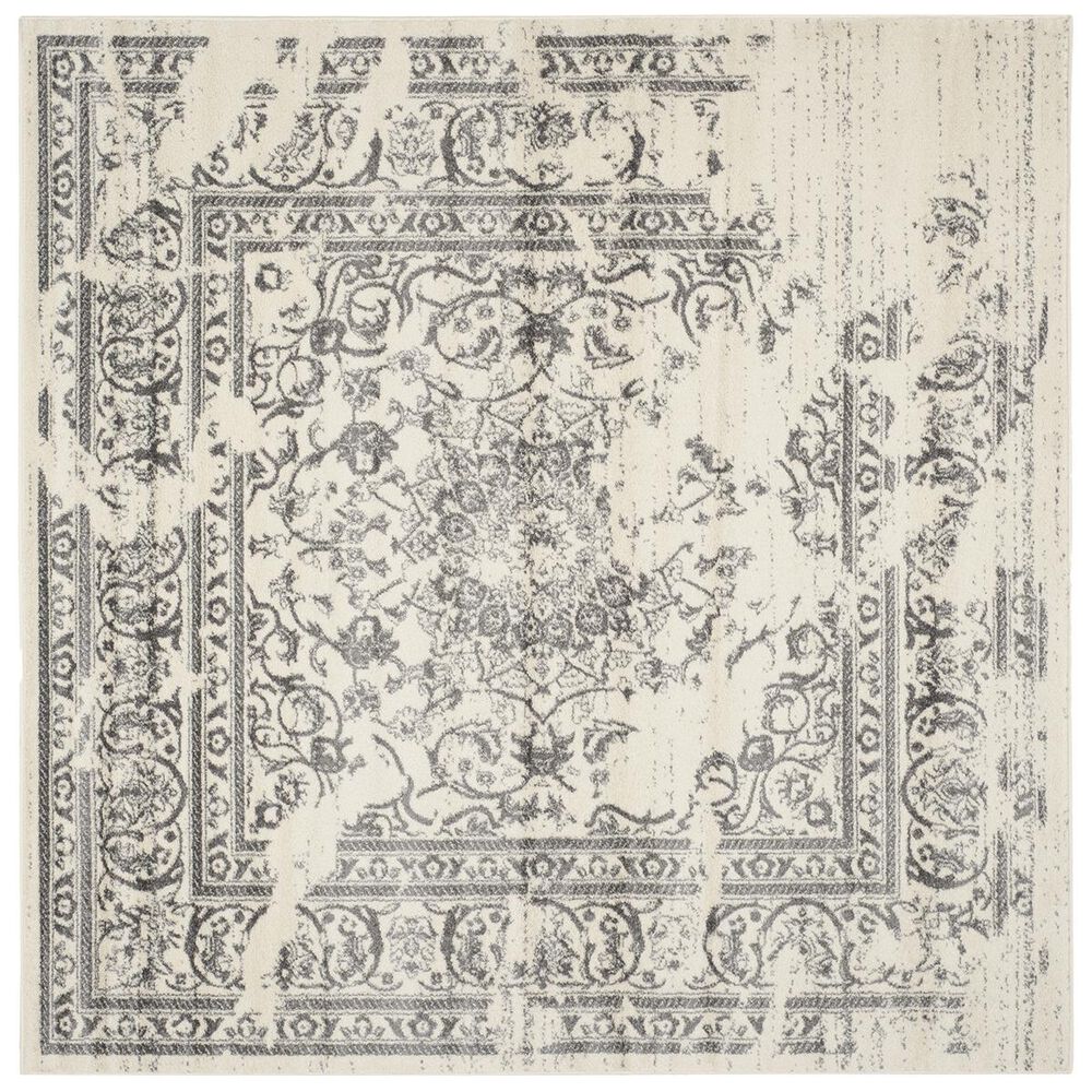 Safavieh Adirondack ADR101B-10SQ 10" x 10"  Ivory/Silver Square Rug, , large