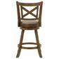 Armen Living Kodi Swivel Counter Height Stool with Static Gray in Sepia Brown, , large
