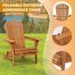 Furniture of America Raye Folding Patio Adirondack Chair in Natural, , large