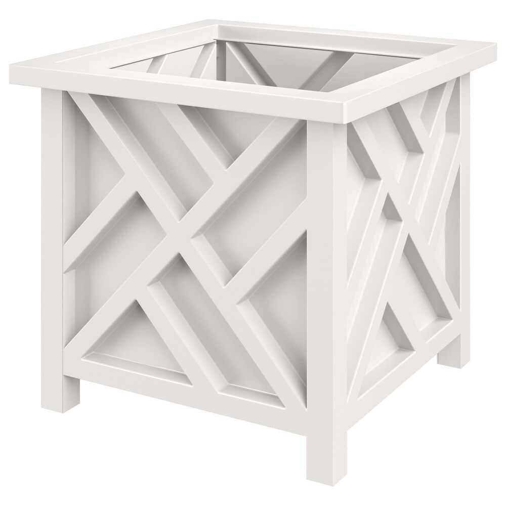 Timberlake 15.5" Lattice Design Planter Box in White, , large