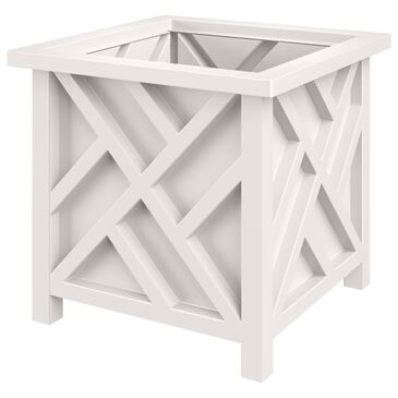 Timberlake 15.5" Lattice Design Planter Box in White, , large