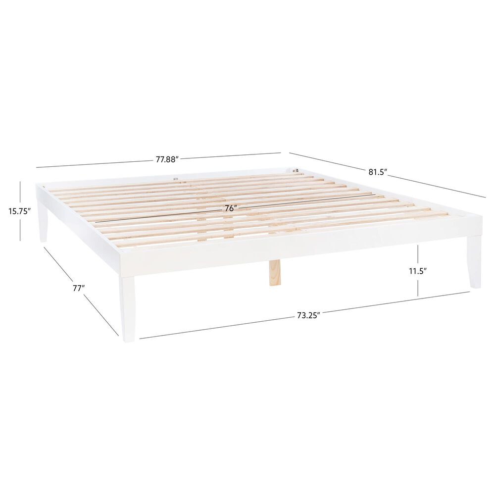 Linon Home Decor Polly King Platform Bed in Bold White, , large