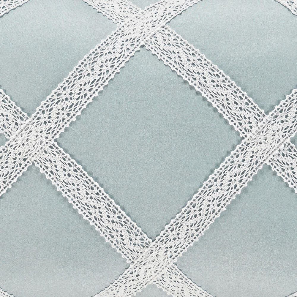 Royal Court Bungalow 13&quot; x 19&quot; Lumbar Pillow in Spa Blue and White, , large
