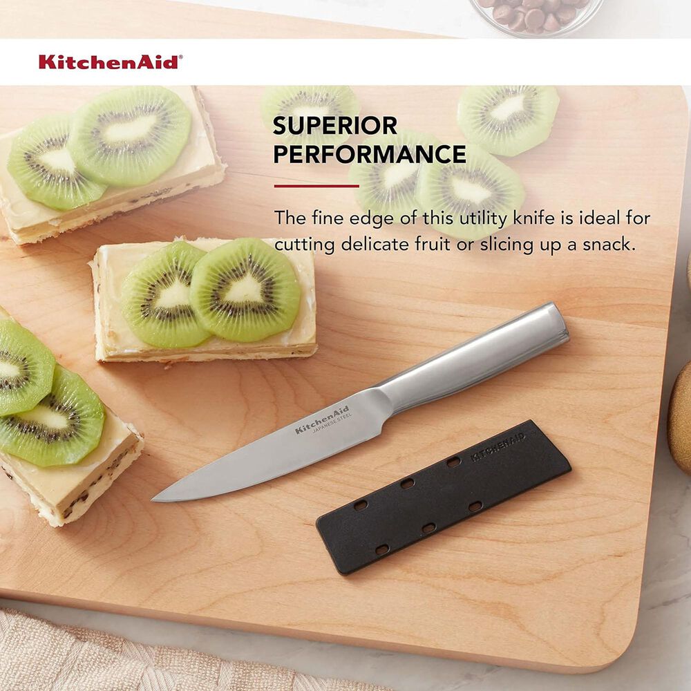 KitchenAid Gourmet 4.5&quot; Serrated Paring Knife in Stainless Steel, , large