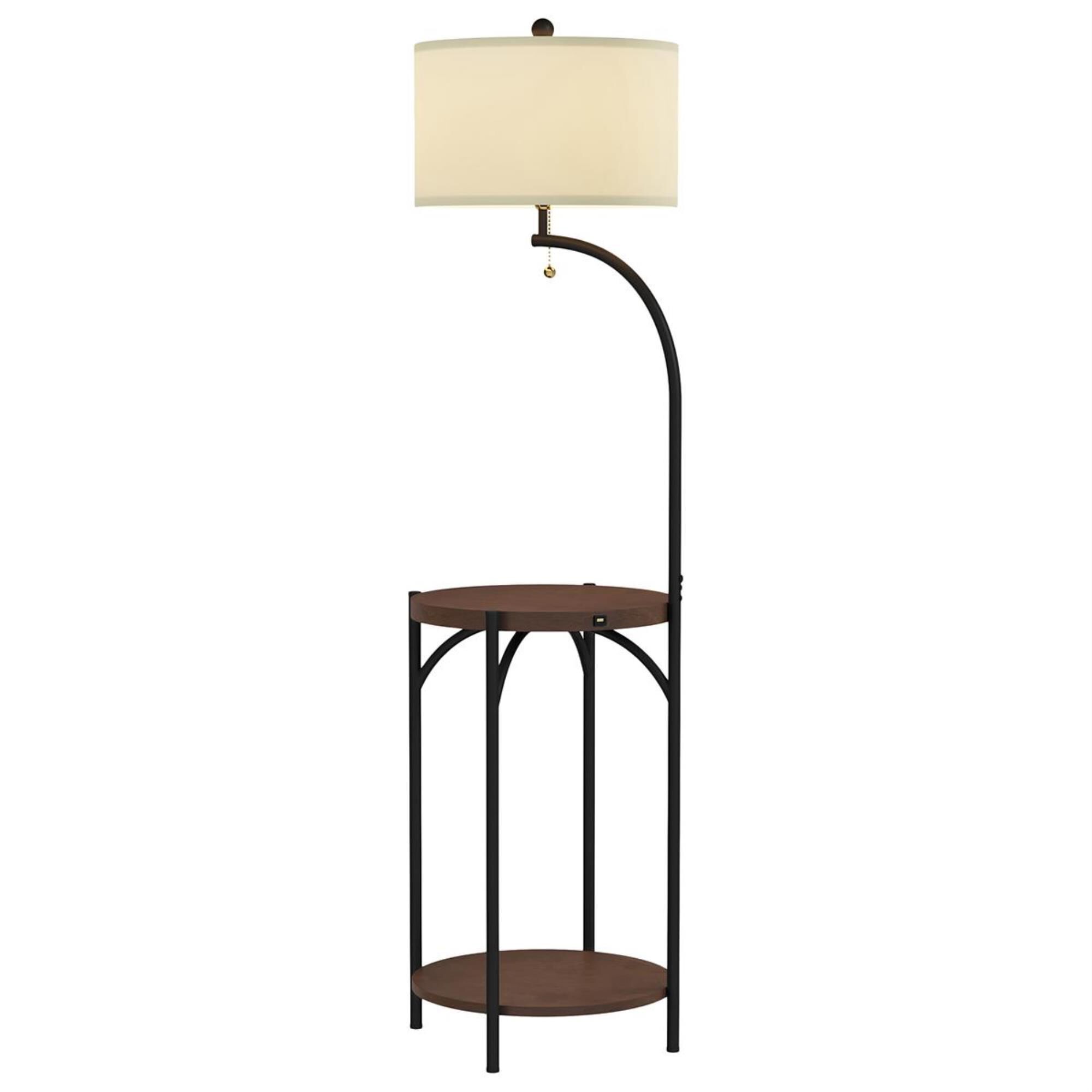 Rustic floor lamp with table 2025