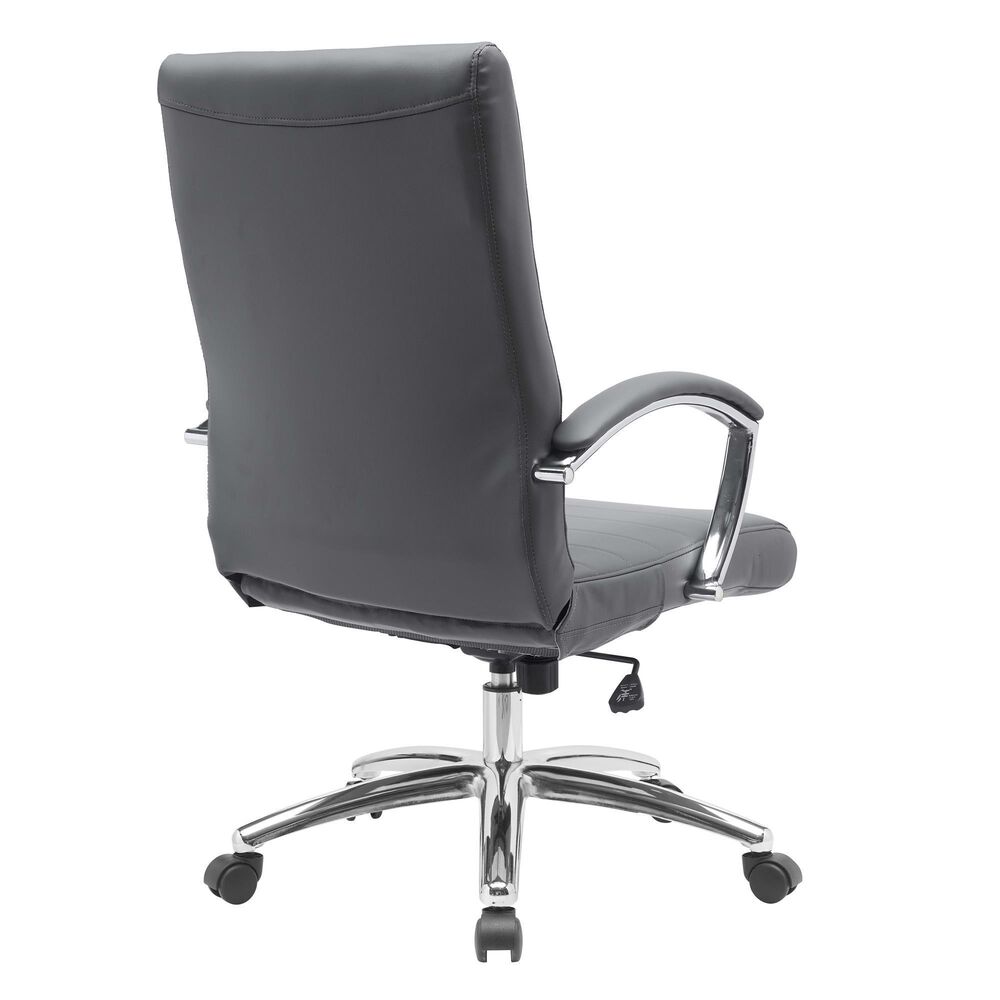 Global Seating Bonded Leather Executive Chair in Gray, , large