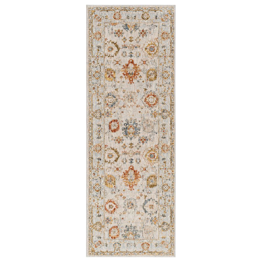 Surya Reina Light Gray, Cream, Denim, Rust, Mustard, Olive and Tan 2'7" x 7'3" Runner, , large