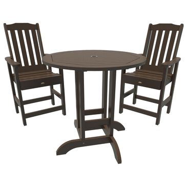 Highwood USA Lehigh 3-Piece Counter Height Dining Set in Weathered Acorn, , large