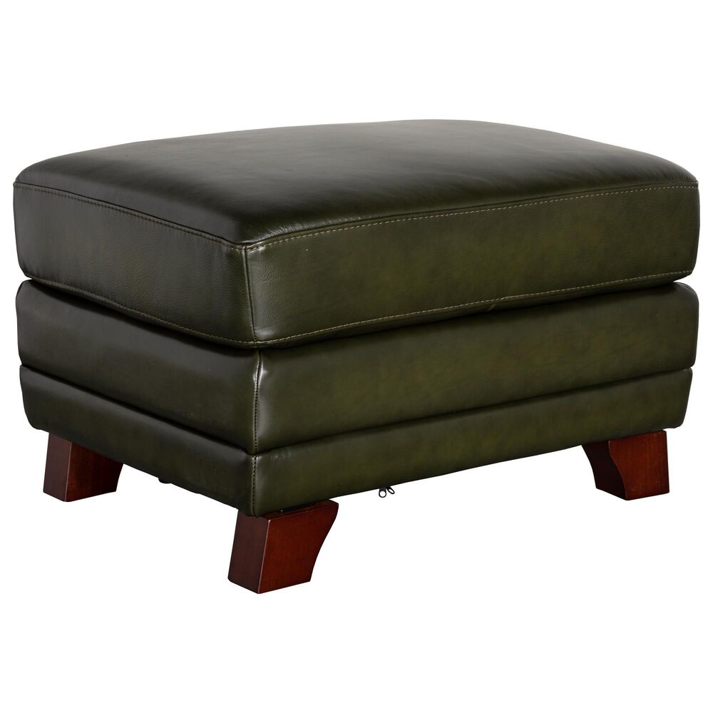 Hydeline Fremont Leather Ottoman in Forrest, , large