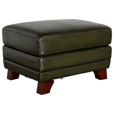 Hydeline Fremont Leather Ottoman in Forrest, , large