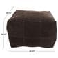 Maple and Jade 28" Low Profile Square Stuffed Pouf in Dark Brown, , large