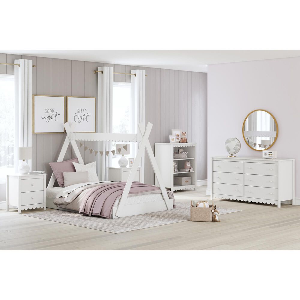 Ashley Hallityn Full Tent Bed in Matte White, , large