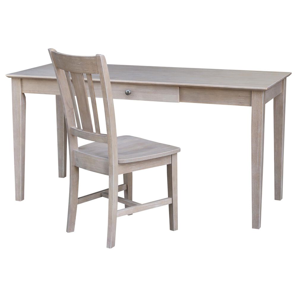 International Concepts Desk with Chair in Washed Gray/Taupe, , large