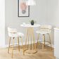 LumiSource Cinch 26" Swivel Counter Stool with Cream Upholstery in Gold (Set of 2), , large