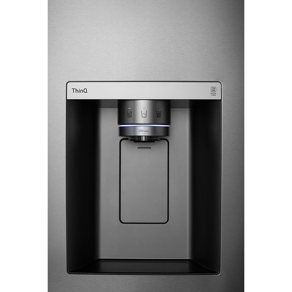 LG 27.1 Cu. Ft. Side-by-Side Refrigerator in Print Proof Stainless Steel, , large