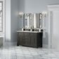 James Martin Vanities Brookfield 60" Double Bathroom Vanity in Black Onyx with 3 cm White Zeus Quartz Top and Rectangular Sinks, , large