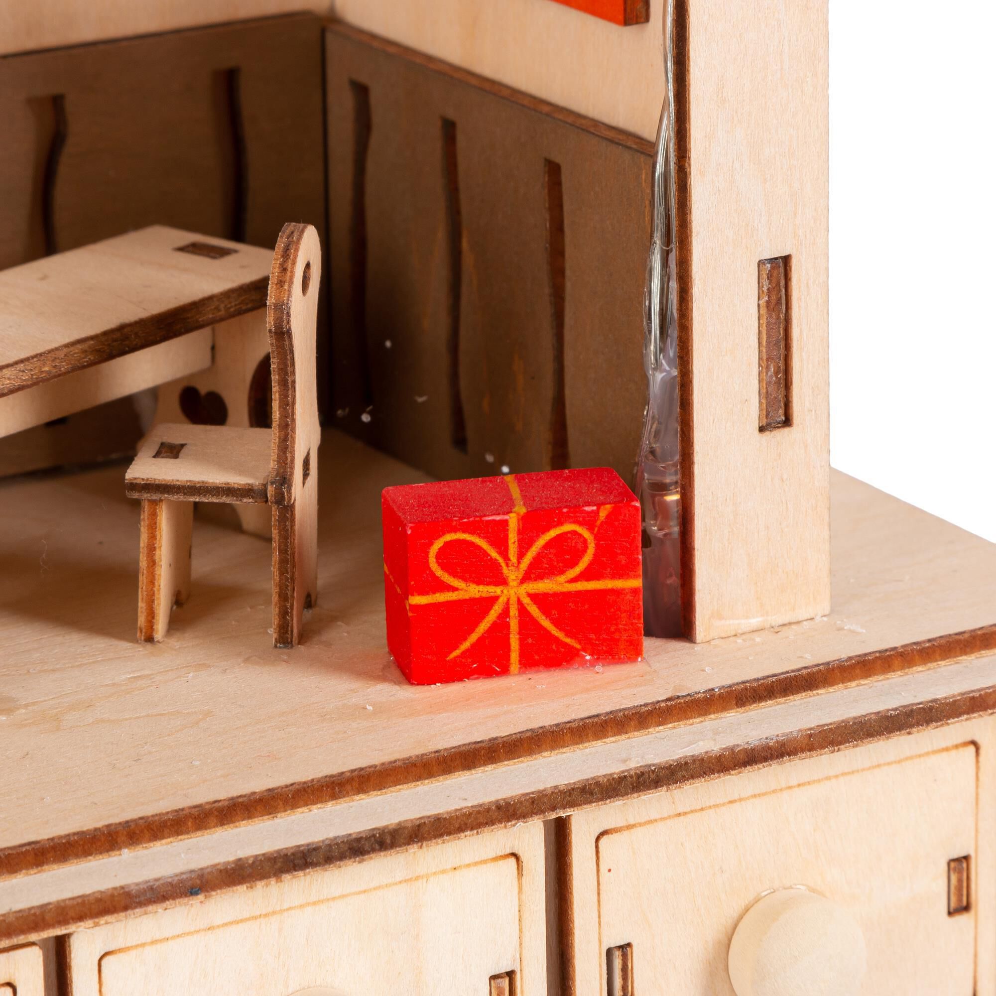 The Gerson Company Lighted Laser Cut Wood Holiday Scene Advent