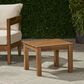 Hearth and Haven Temecula Outdoor Square Side Table with Slatted Top in Brown, , large