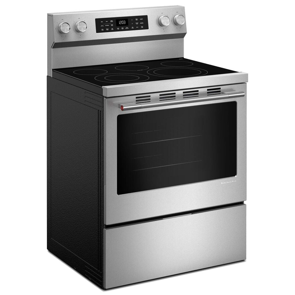 KitchenAid 5.3 Cu. Ft. Smart Freestanding Electric Range in PrintShield Stainless Steel, , large