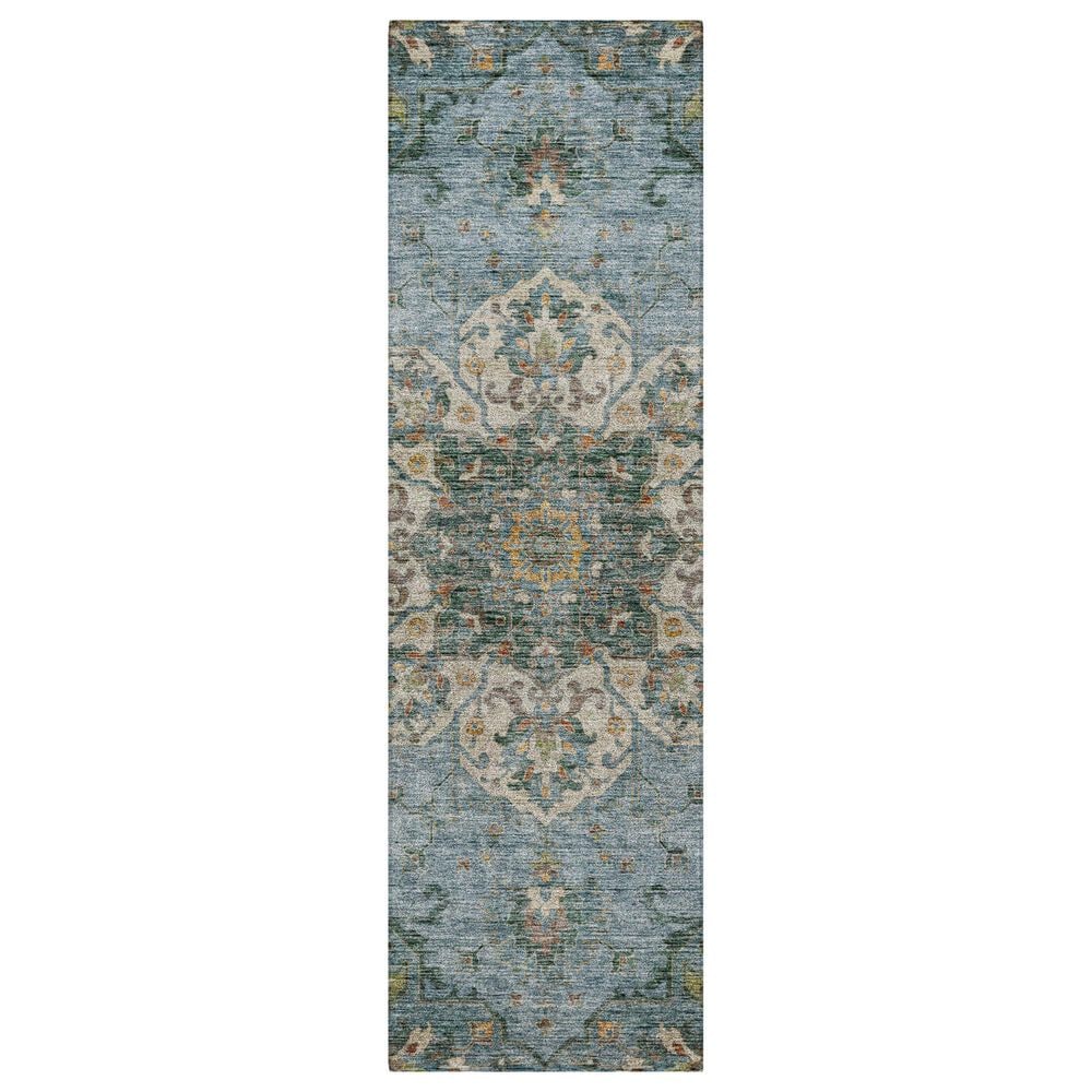 Dalyn Rug Company Silk Road Aqua, Ivory, Beige, Blue, Gold, Aloe and Gray 2"3" x 7"6" Runner, , large