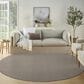 Nourison Courtyard Ivory and Charcoal 8" Round Indoor/Outdoor Area Rug, , large