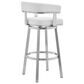 Blue River Lorin 30" Swivel Bar Stool with White Cushion in Stainless Steel, , large