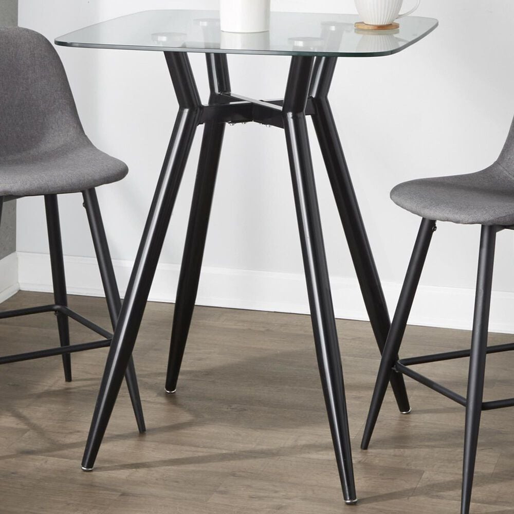 Lumisource Clara Counter Height Table in Black and Clear - Table Only, , large