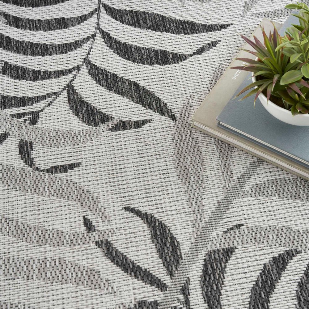 Nourison Garden Oasis Nature Grey 5&#39; x 7&#39; Indoor/Outdoor Area Rug, , large