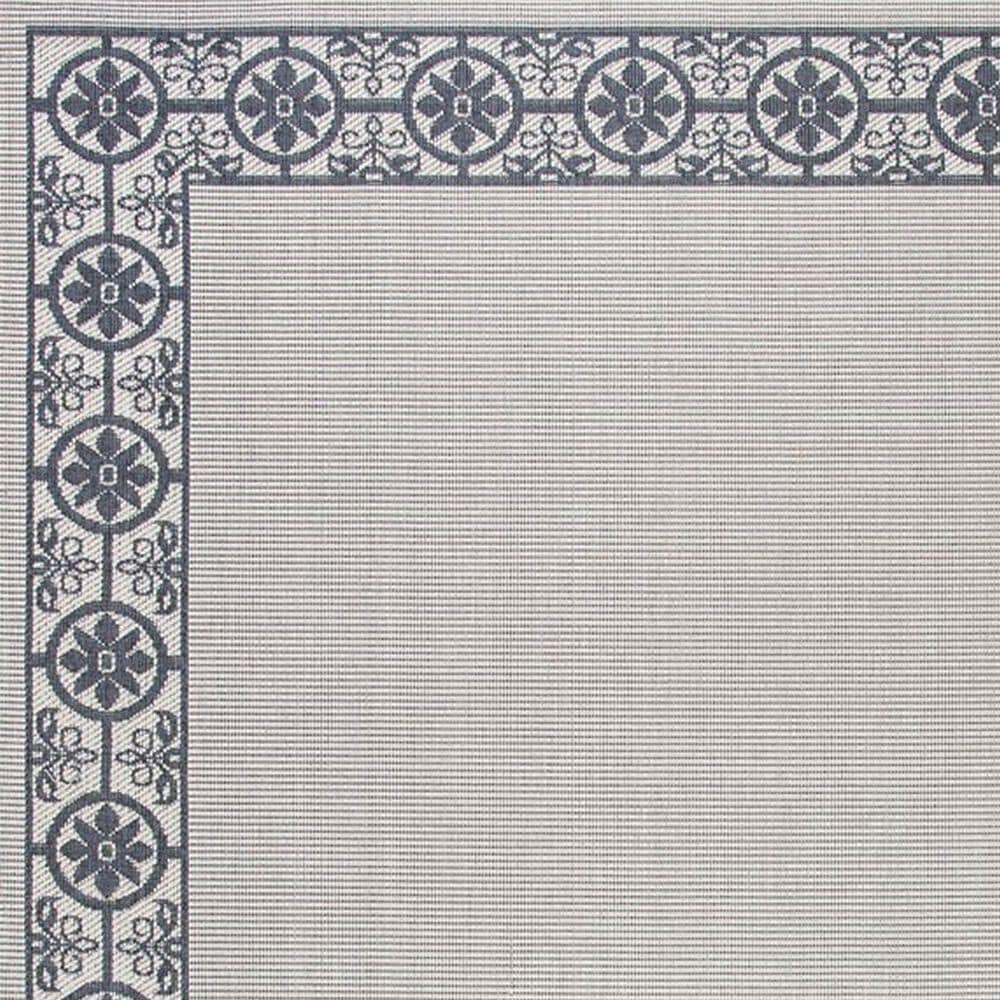 Safavieh Bermuda Floral 5&#39;3&quot; x 7&#39;6&quot; Ivory and Charcoal Indoor/Outdoor Area Performance Rug, , large