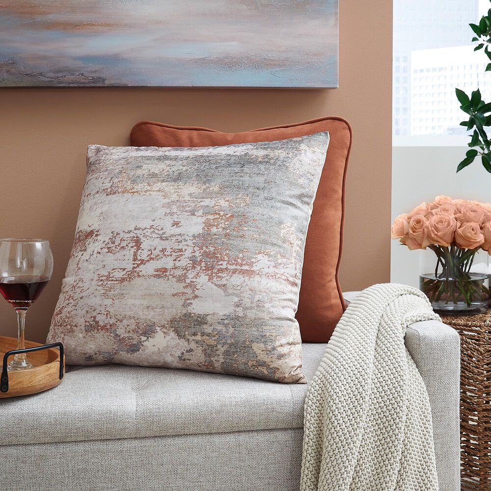 Ashley Edinfielders 20&quot; Square Throw Pillow in Cream, Gray and Rust, , large