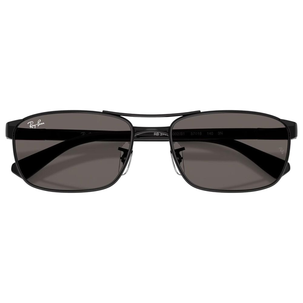 Rayban Glasses Sunglasses with Dark Grey Lenses and Metal Frame in Polished Black, , large