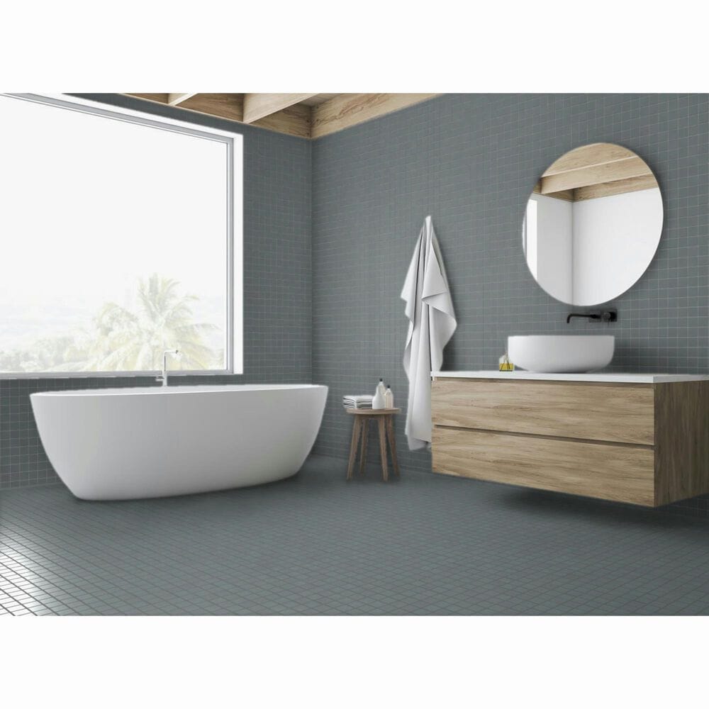 Emser Catch Silicon 2&quot; x 2&quot; Square on 12&quot; x 12&quot; Ceramic Mosaic Sheet, , large