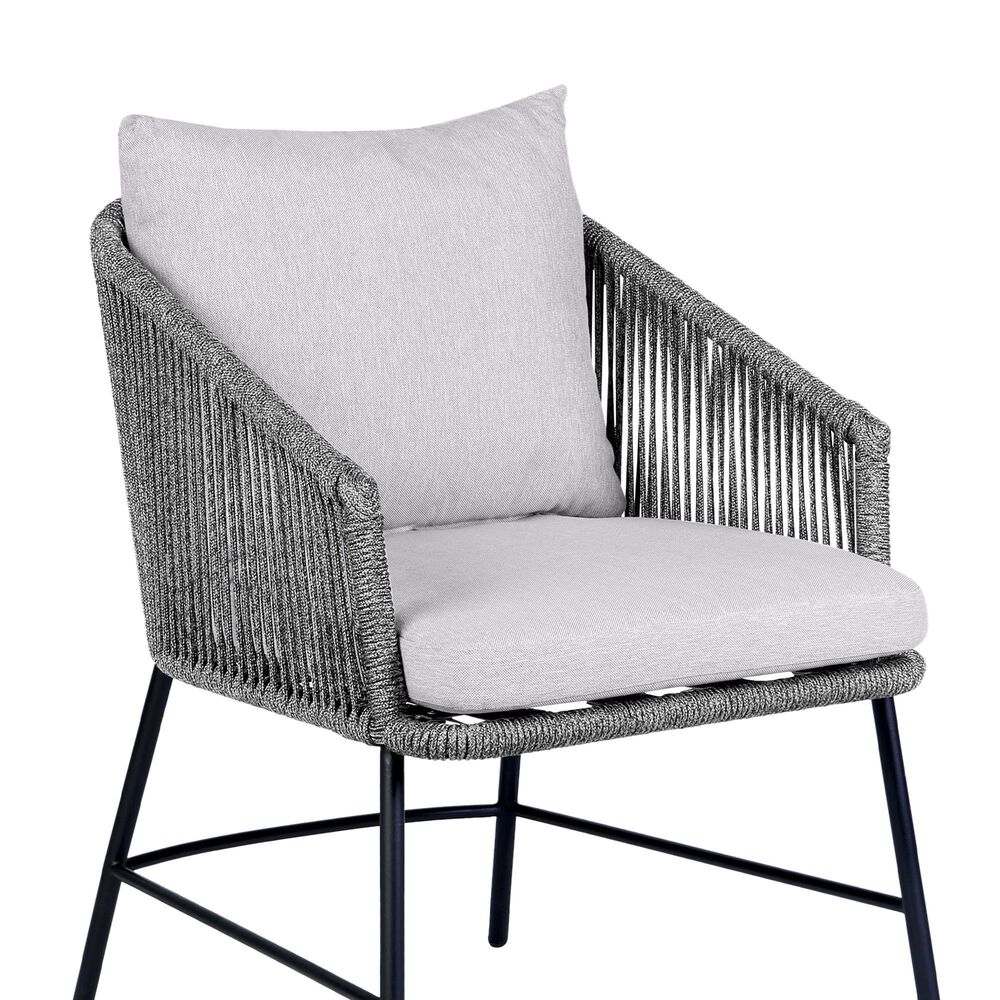 Blue River Ditas Outdoor Dining Chair with Grey Cushions in Black, , large