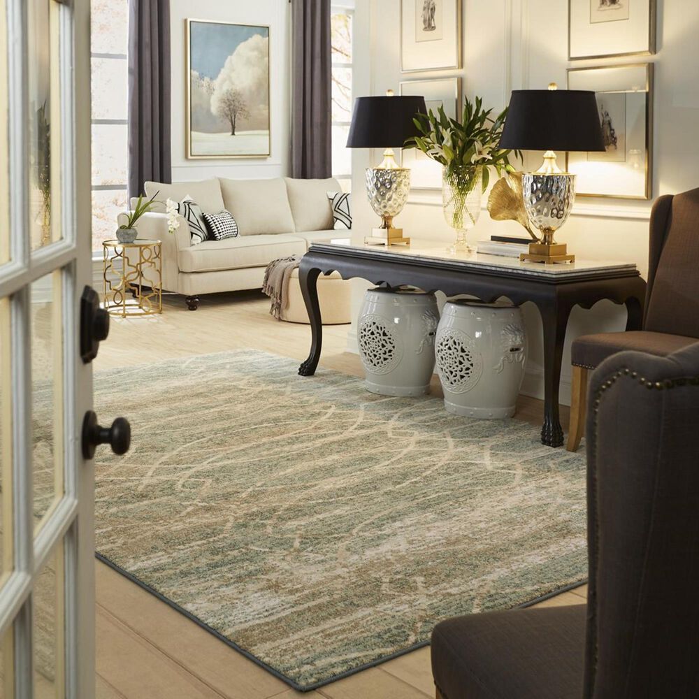 Virginia Langley Touchstone Debonair 9123350097 3'6" x 5'6" Jadeite